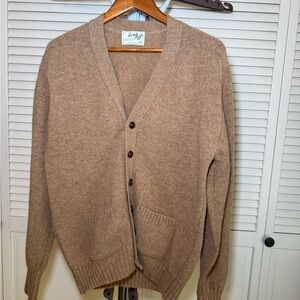 Vintage Tan Men's Cardigan Sweater